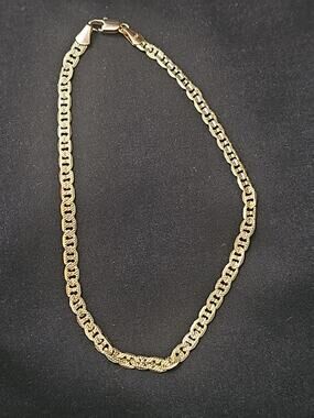 10in 14k Gold-Plated brass-3.6mm Frosted Mariner ANKLET/Bracelet